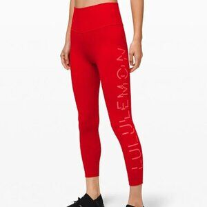 Lululemon Wunder Under High-Rise Tight 25" *Lunar New Year Dark Red Size 4 EUC